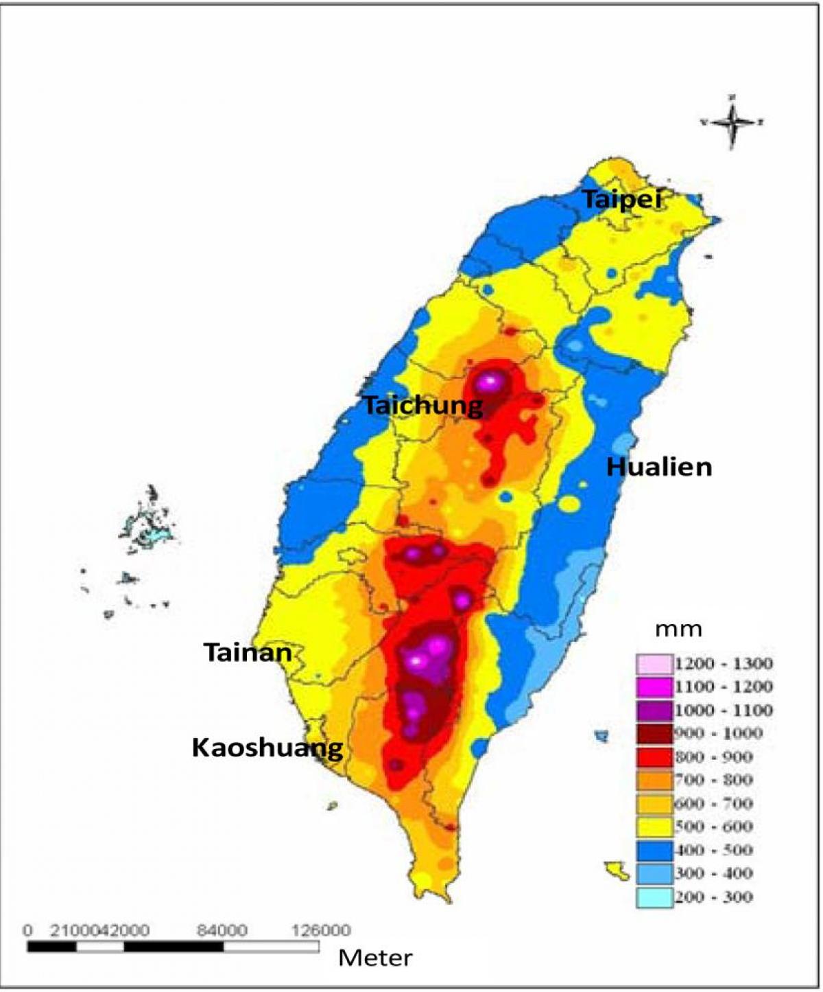 Mapa Tajwanu klimatu