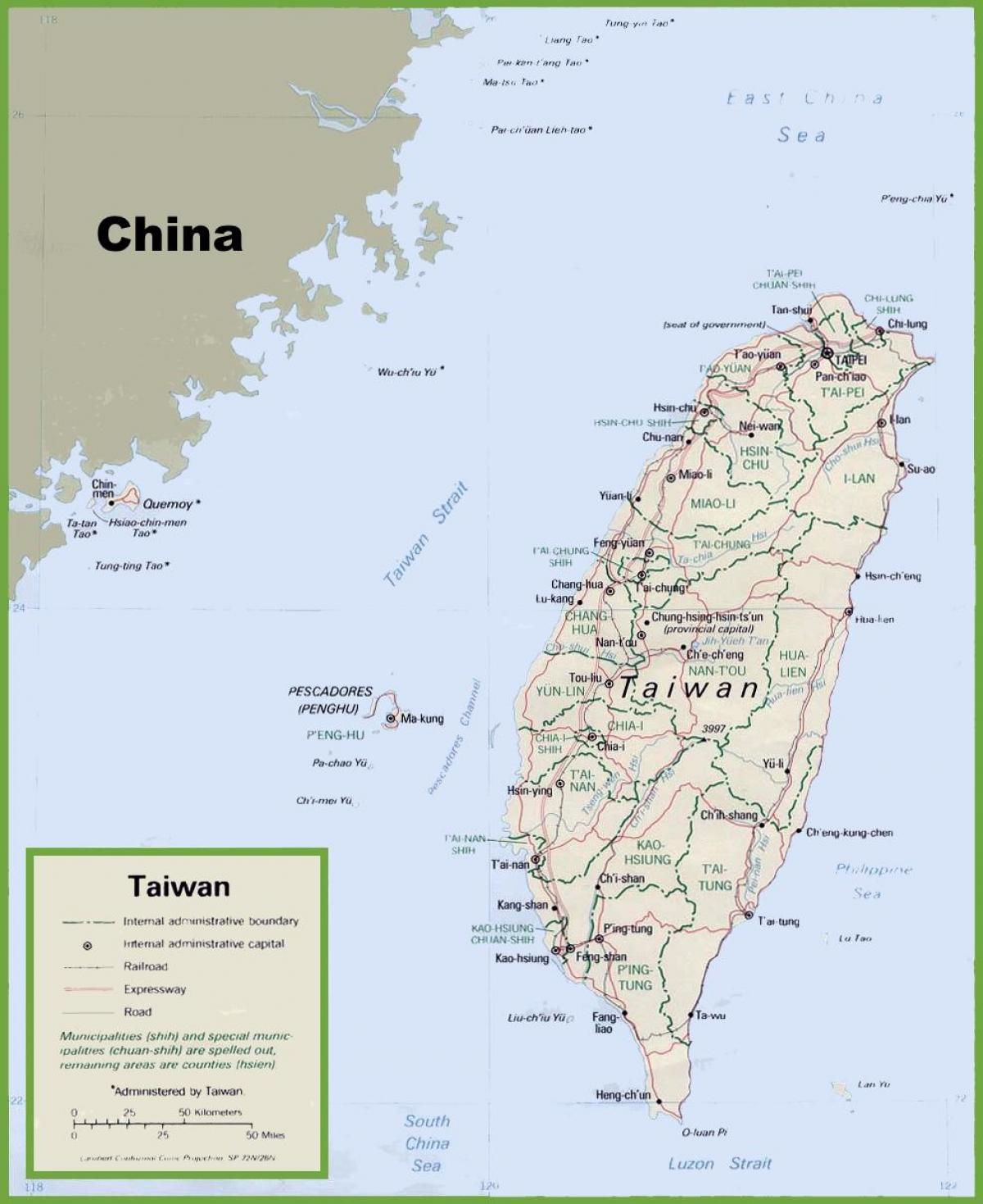 mapa Tajwan