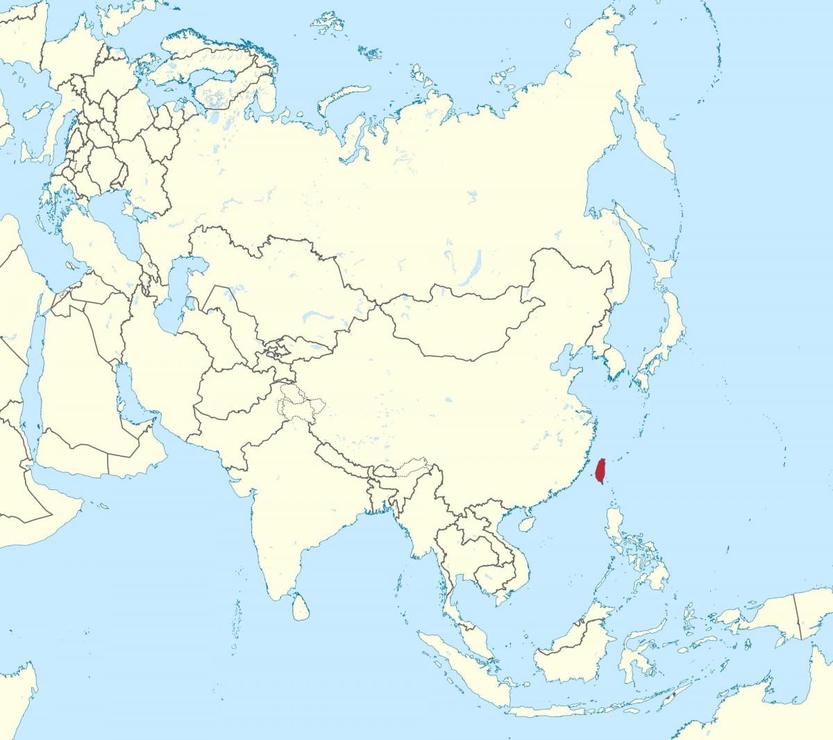 Tajwan mapa w Azji