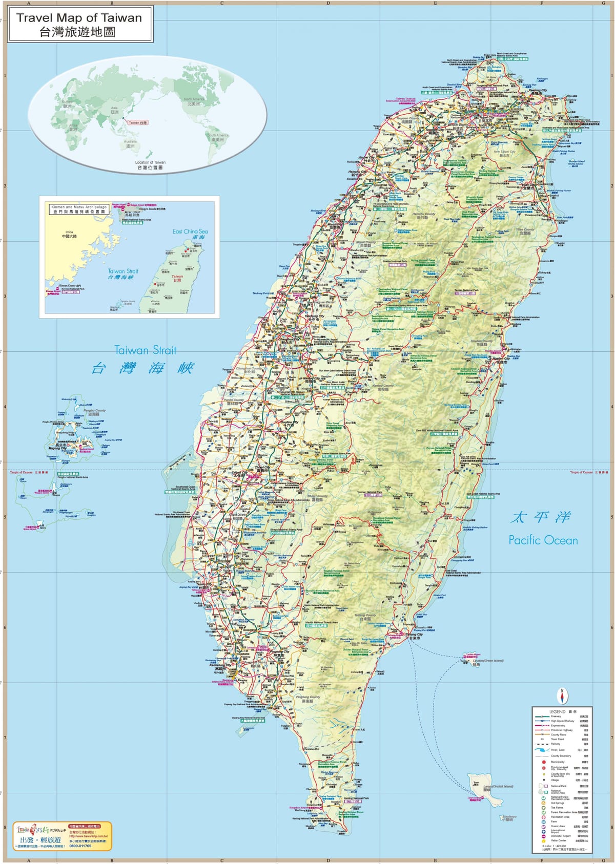 Mapa Tajwanu przyciągania