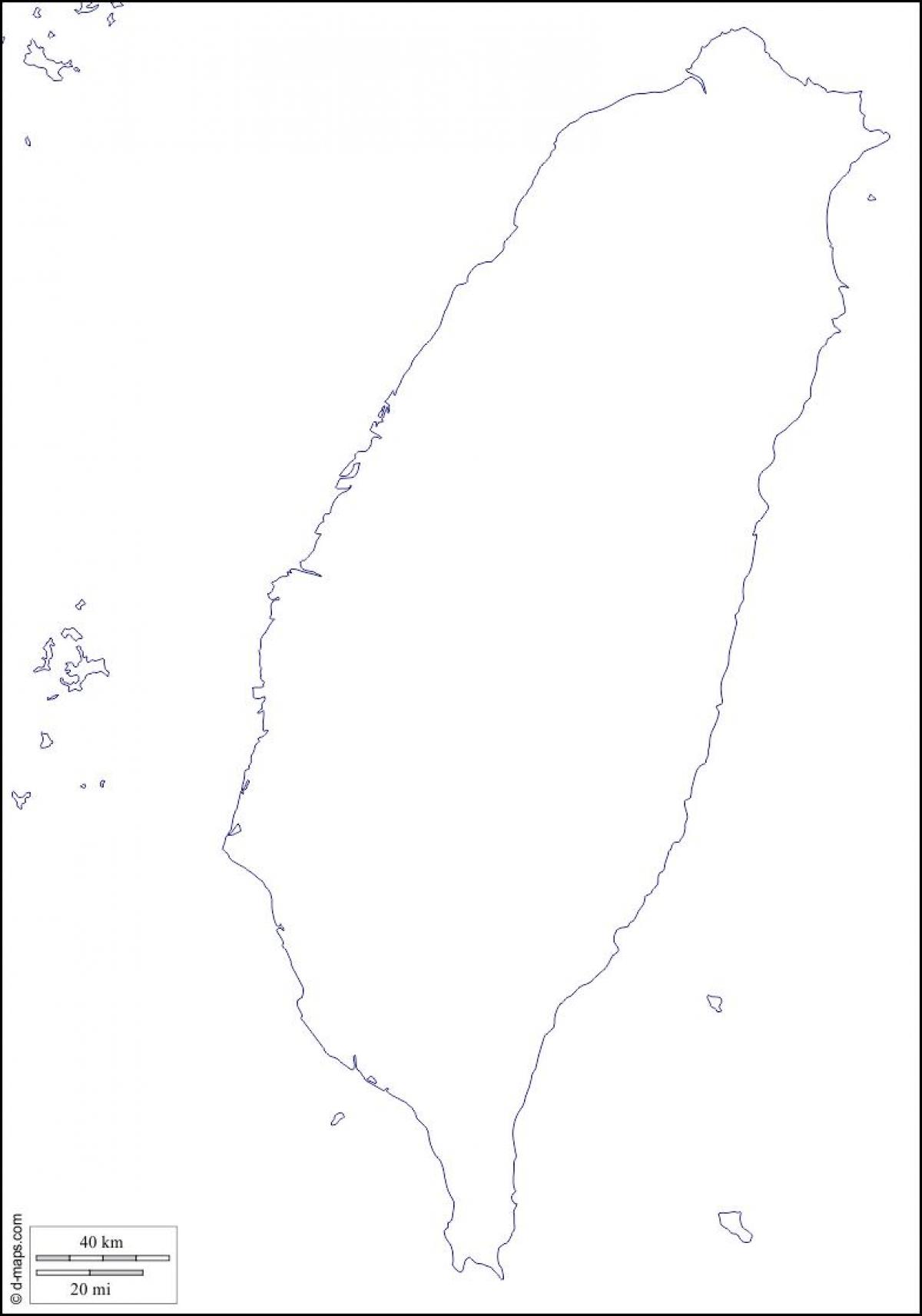 Mapa Tajwanu pusty