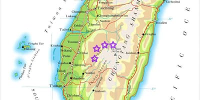 Mapa Tajwanu góry