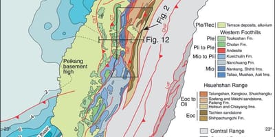 Mapa Tajwanu geologicznych