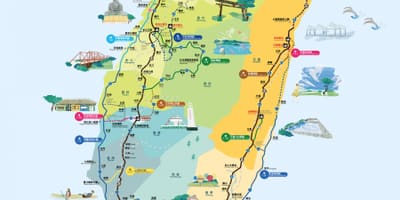 Jazda na rowerze wokół Tajwanu mapa Drogowa rowerem 