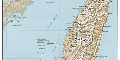 Topograficzna mapa Tajwanu